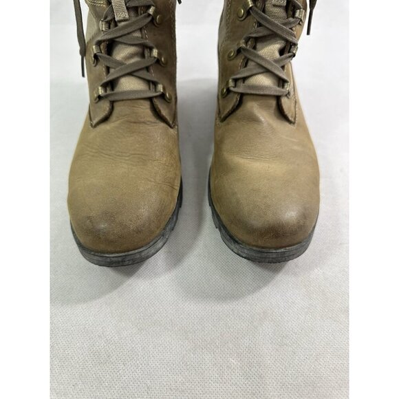 Sorel Emelie Conquest Combat Waterproof Brown Army Green Boots Womens 11 Read - Picture 2 of 7